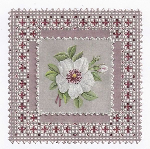 Faux Parchment White Flower Square Download - 32 Pages